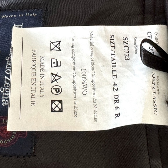 Ermenegildo Zegna Saks Fifth Ave Size 42R Charcoal Pinstriped Suit Pants 36 X 30 - Picture 8 of 11